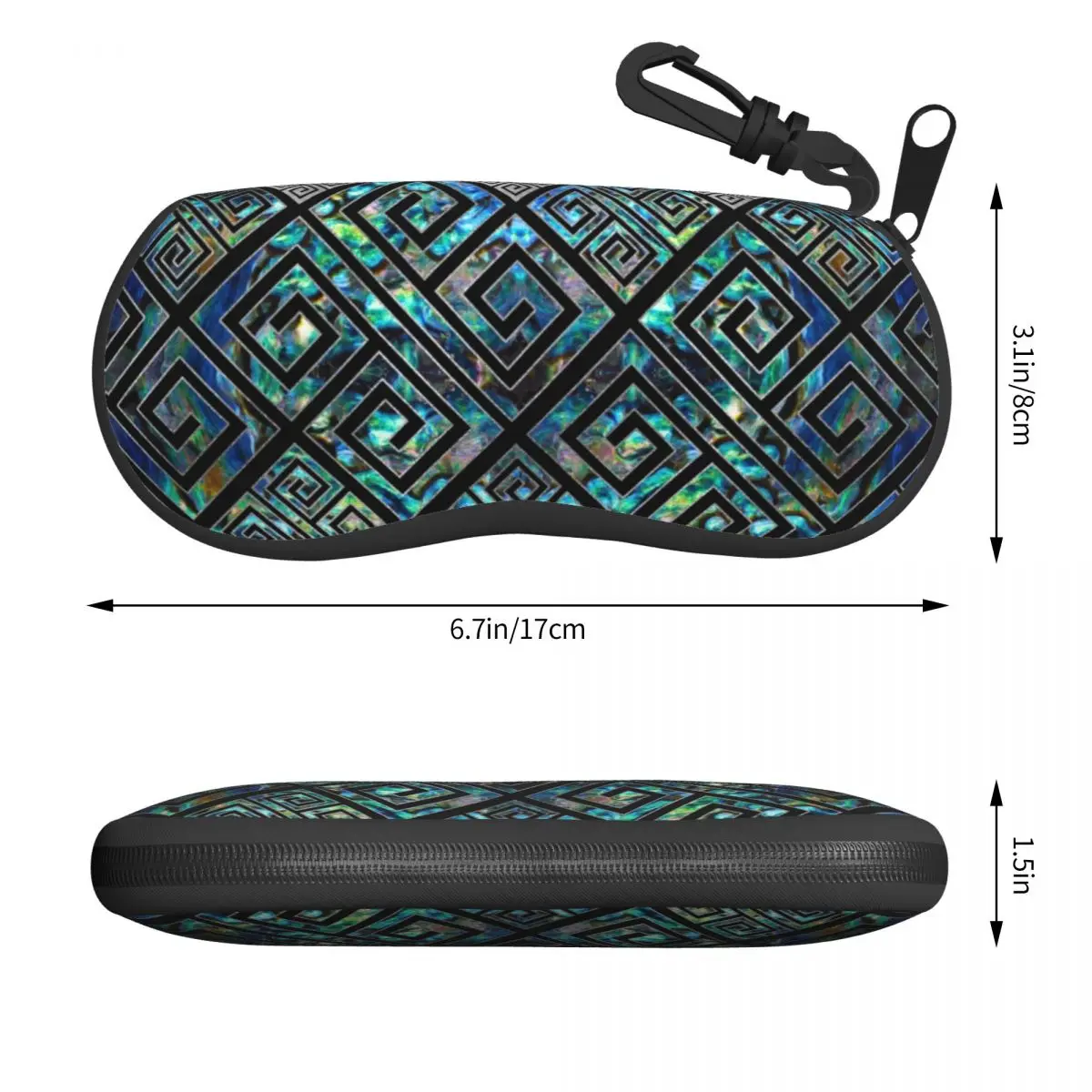 Custom Greek Meander Pattern Shell Eyeglasses Case Men Women Fashion Greek Key Ornament Glasses Case Sunglasses Box Pouch