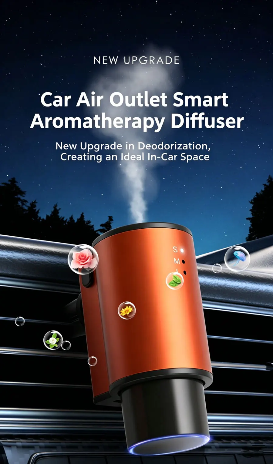 New Car Air Freshener Smart Auto Aroma Diffuser Car Air Vent Essential Oil Mist Humidifier Fragrance Diffuser Aromatherapy ﻿ view 6