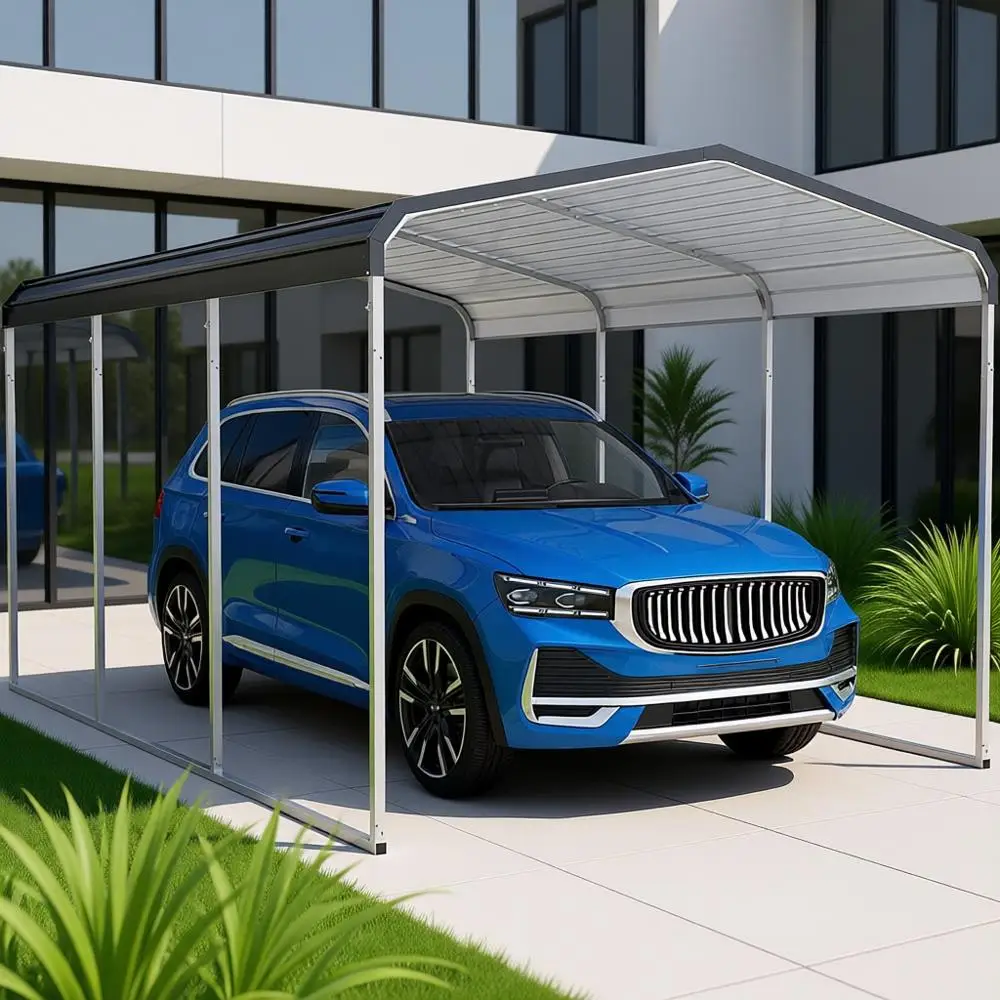 

Sturdy 10x15 Metal Carport with Galvanized Roof for Vehicles, Boats, and Tractors