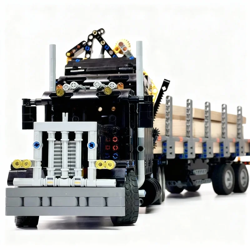 

1562PCS MOC Technology Peterbilt 379 Logging Trailer Model DIY Creative Assembly Building Blocks Display Birthday Gift Home Set