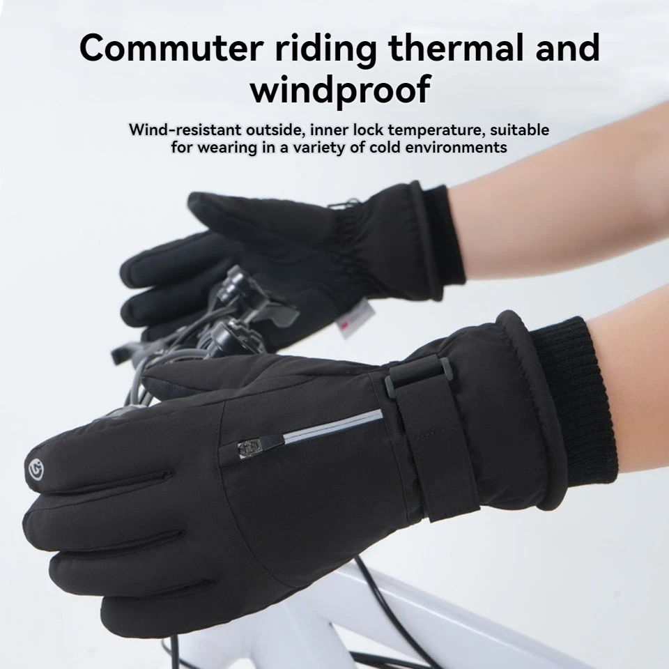 KoKossi Cold Proof Winter Ski Gloves Windproof Waterproof Warm Thick Gloves Outdoor Cycling Touch Screen Gloves For Men Women