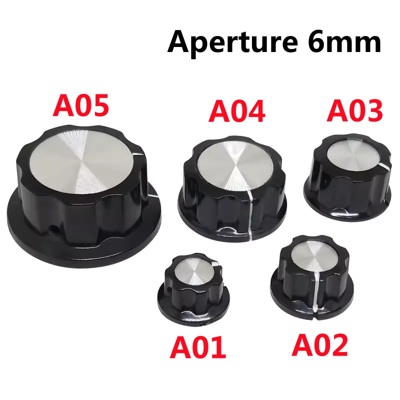 1pcs，Bakelite Knob Cap，Aperture 6mm，MF-A01 A02 A03 A04 A05，Apply to shaft diameter 6mm potentiometer, encoder