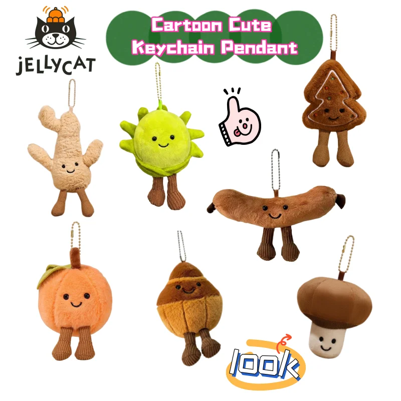 

JC Bashful Bunny Amuseables Ginger Eggplant Doll Bag Pendant High Color Value Cartoon Doll Shape Couple Keychain Birthday Gift