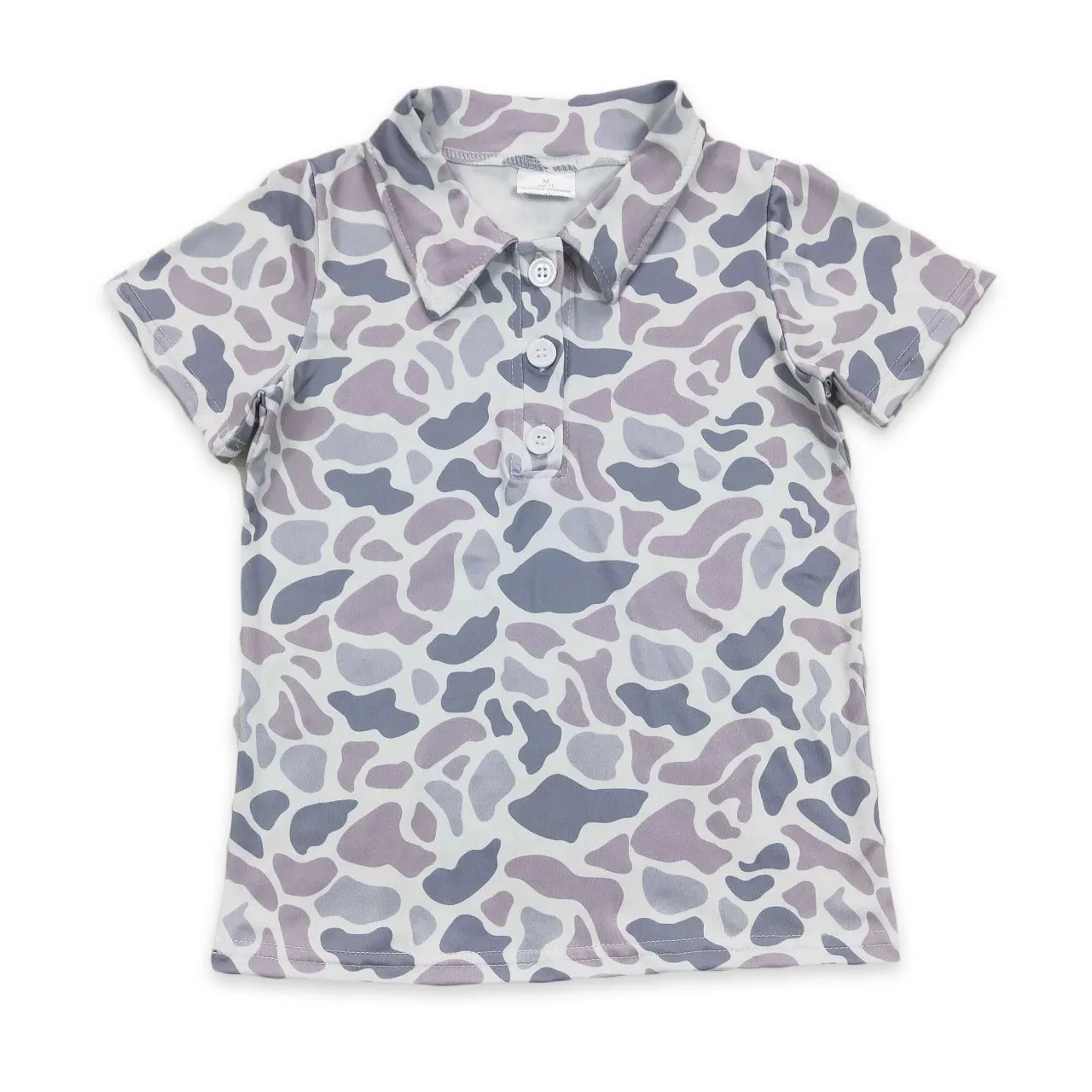 

Baby Boy Summer Kids Camo Grey Tee Shirt Clothes Beachwear Short Sleeves Button up Lapel Children Infant Cardigan Wholesale