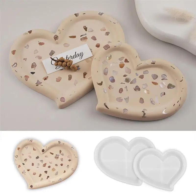 Love Irregular Shaped Tray Silicone Molds DIY Gypsum Jewelry Storage Decoration Dish Washbasin Ornament Resin Mold Handicrafts