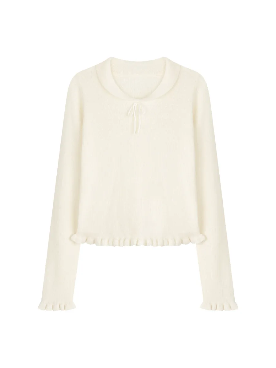 

Winter New Sle Women's Knitted Wool Blend Camere Sweater Doll Collar Inner Wear Top Commute Sle Loose Fit Long Sve