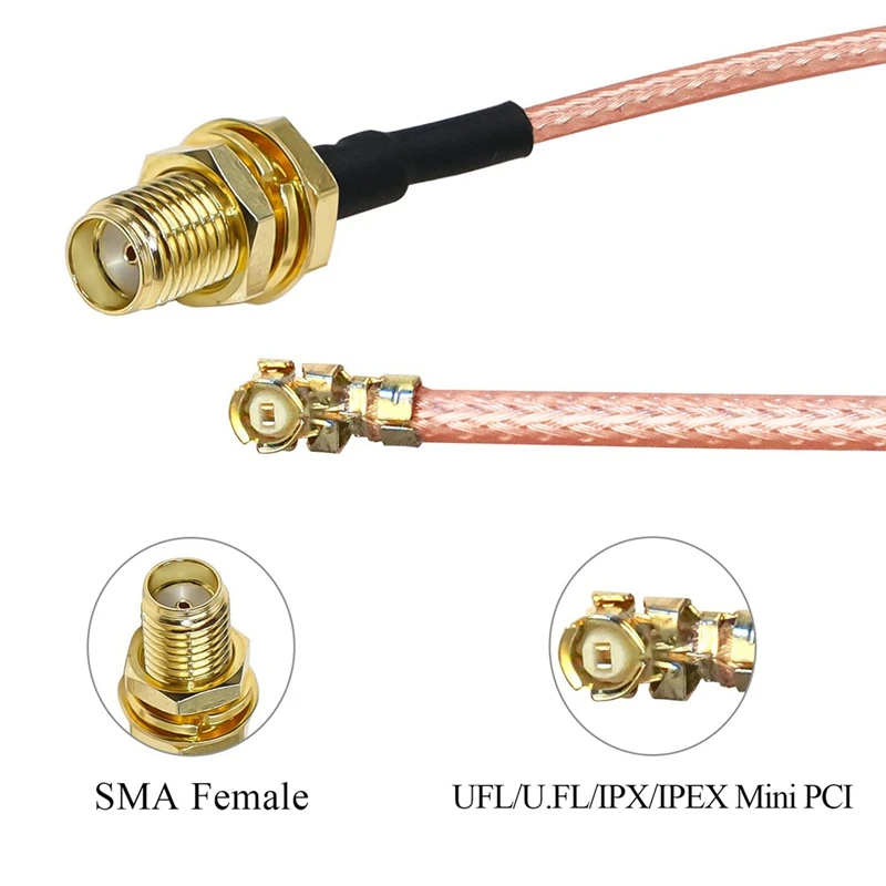 5 ชิ้น FL SMA Coax สาย SMA หญิง U. FL IPX IPEX RF Coaxial RG178 Pigtail Jumper สําหรับ Wifi Router เสาอากาศ