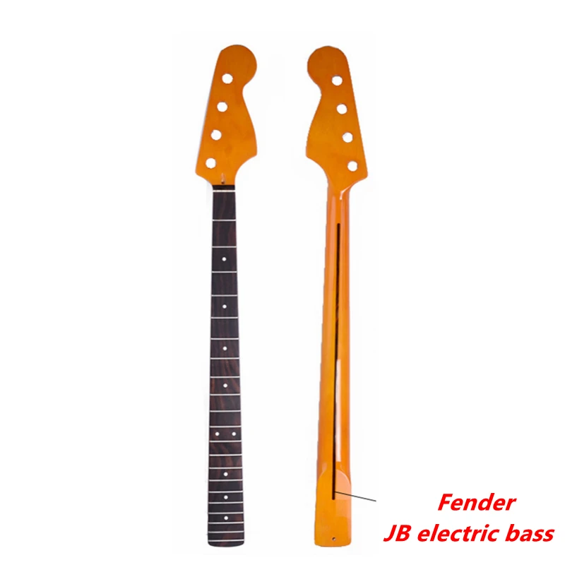 

FD-JB Electric Bass Guitar Neck Maple rose wood fingerboard primary Yellow light 21Fret DIY Guitar accessories part