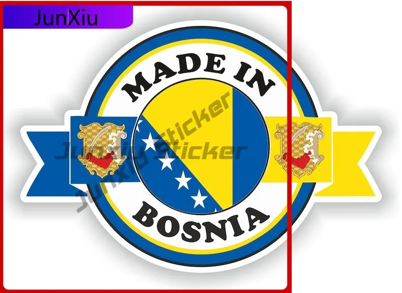 

Made In Bosnia Flag Sticker Waterproof Decals Stickers For Car Decoration Aquarium Accessories Cover Scratch Stickers For Laptop
