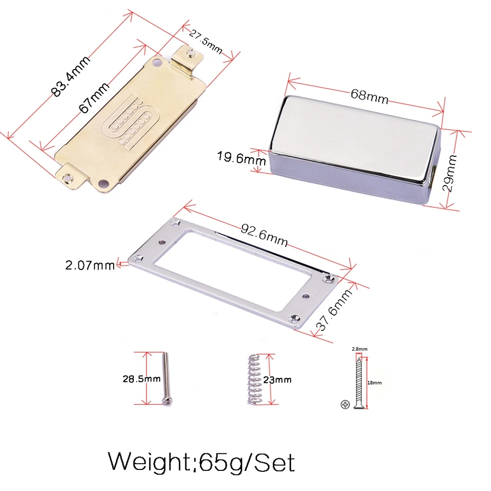 

Guitar Humbucker Pickup Mounting Frame Set Copper Made Mini Humbucker Pickup for Style Electric Guitar Neck and Bridge