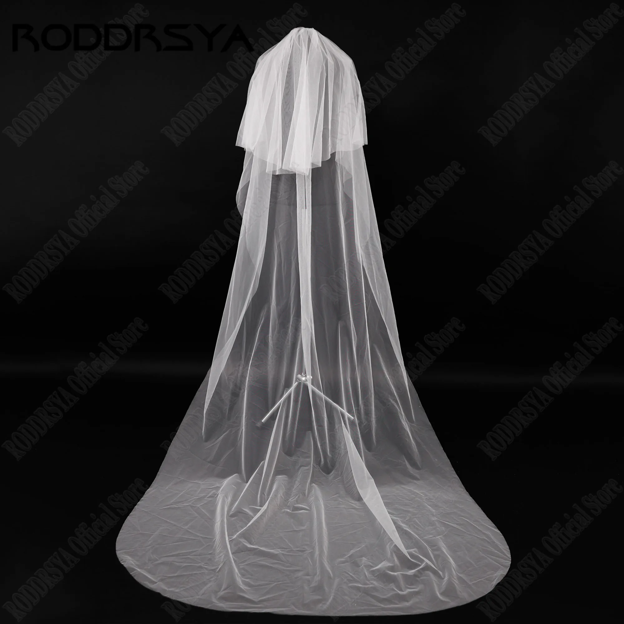 

RODDRSYA Two Layers Lace Wedding Veil Tulle Ivory Elegant Bridal Veil With Comb Bride velos de novia Wedding Accessories 2025