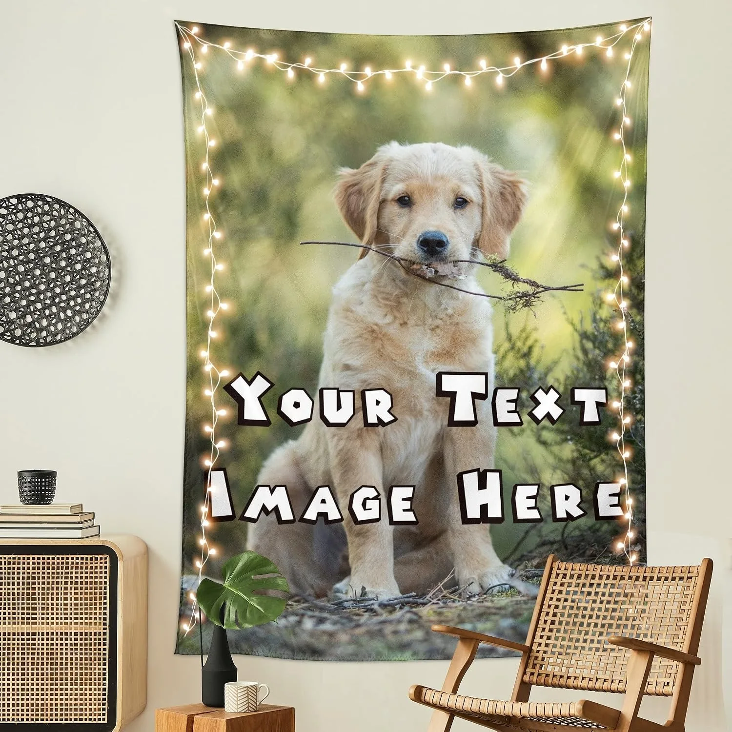 Custom Tapestry for Bedroom Living Room Kitchen Home Decorations for Wedding Anniversary Birthday Add Your Photo Text