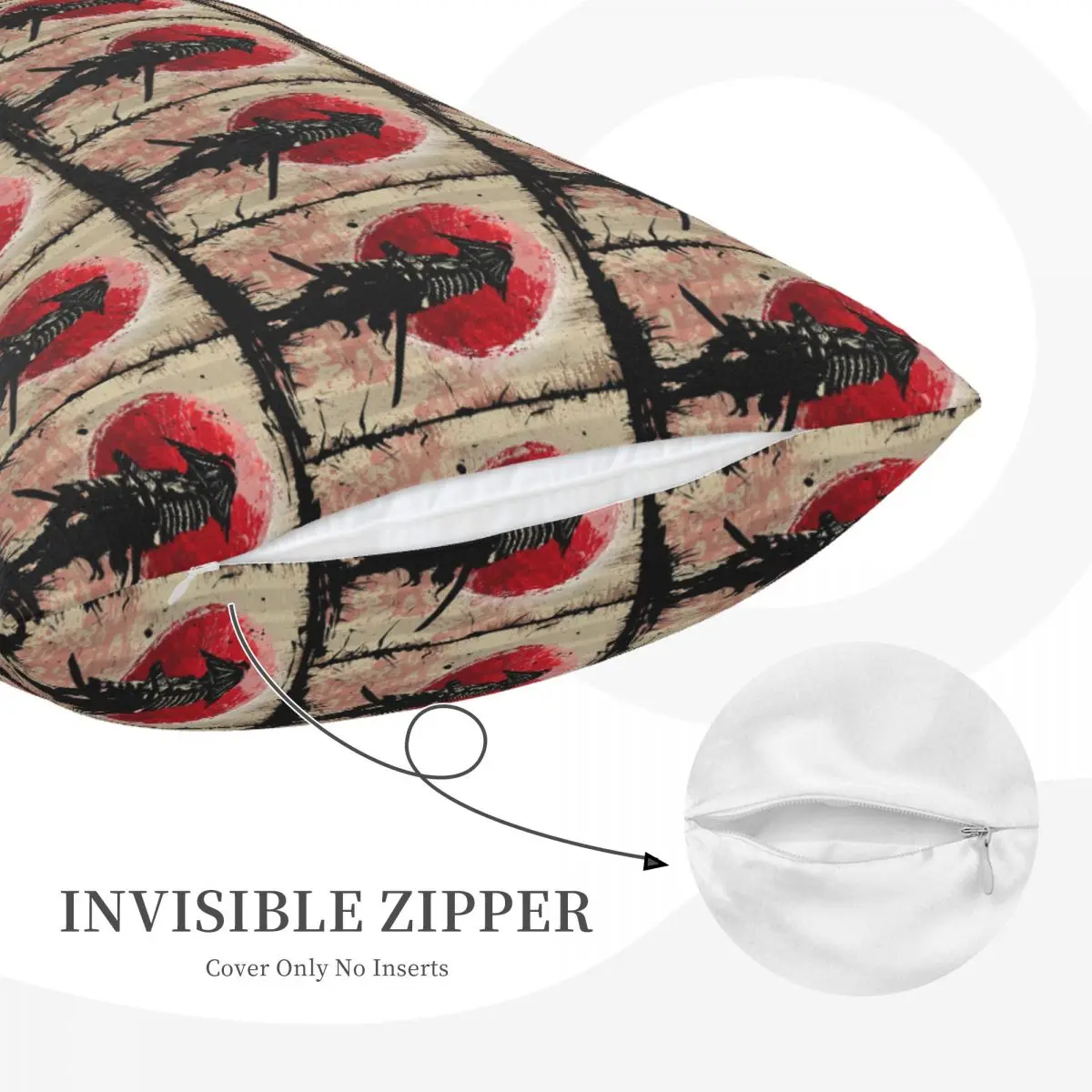 الفن الياباني الساموراي مقاتلة بوشيدو مستطيل المخدة غطاء الوسادة ديكور غرفة نوم السرير المنزل الراحة رمي وسادة