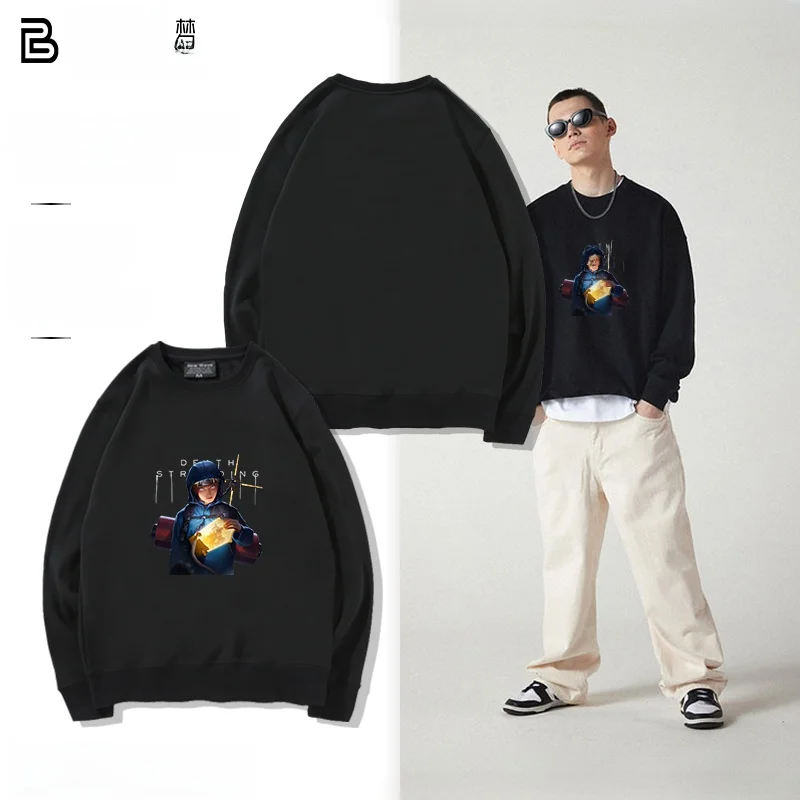 

Футболка-свитшот из хлопка с принтом Death Stranding: Иппуден, повседневный уличный стиль, весна-осень...