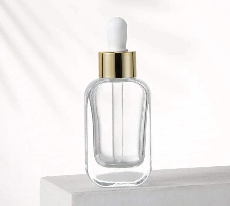 Essential Oil Dropper Bottle 30ml Glass Portable Cosmetic Dispenser Bottle Essence Thick Bottom Empty Bottle Refillable Bottles