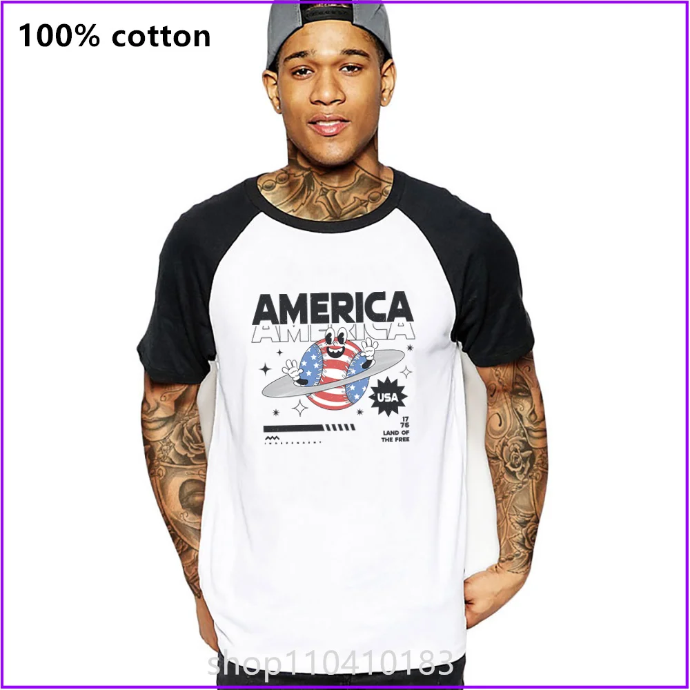 America Flag Ufo T Shirts For Men'S Women Tshirt T-Shirt Clothing Oversized Manufacturers Custom Sports Short Clothes Streetwear