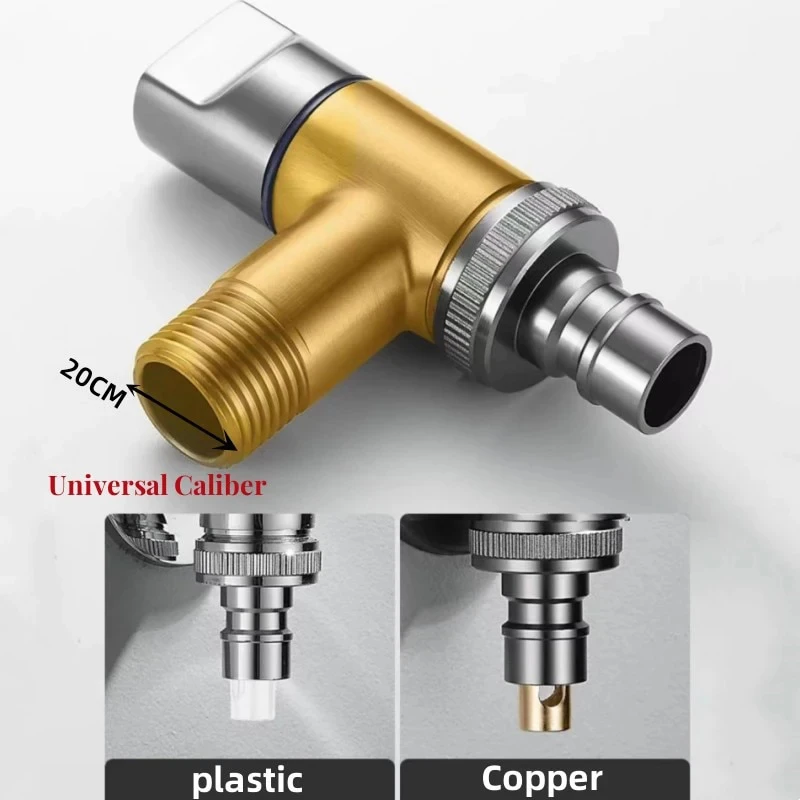 Multi-Function Washing Machine Faucet Brass Water Stop Quick Opening Angle Valve Wall Mounted G1/2 Water Stop Clip Triangle Valv