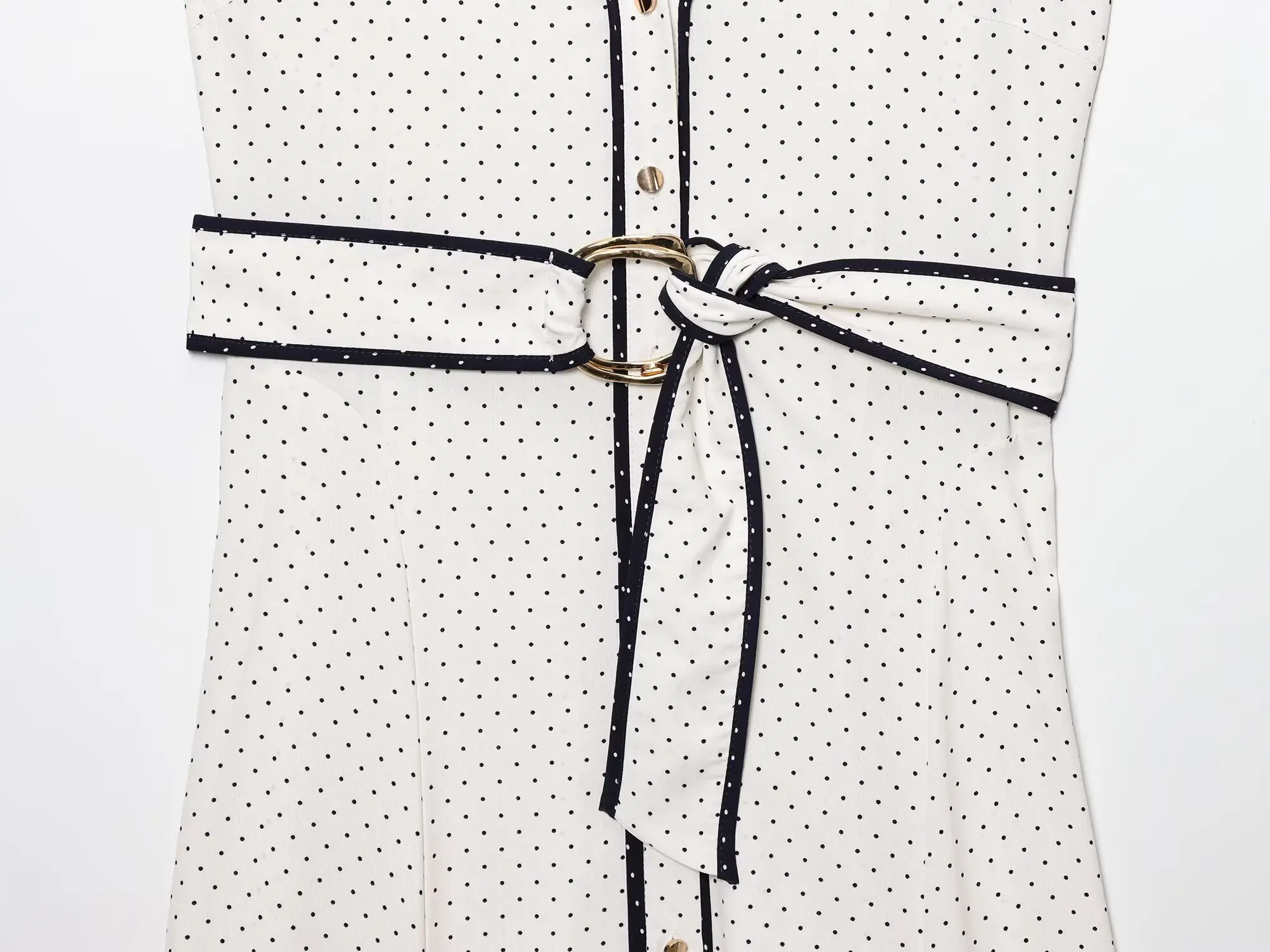 Maxdutti الفرنسية الرجعية البولكا نقطة أنيقة ميدي فستان قميص فستان للنساء مع حزام مكتب السيدات التنقل تانك فستان المرأة