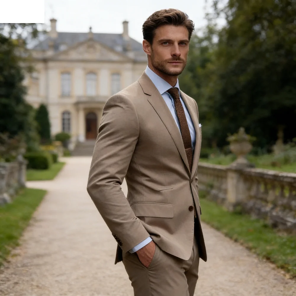 

Men's Slim Fit 2-Piece Wedding Tuxedo Business Suit Lapel Blazer Set for Party And Dance