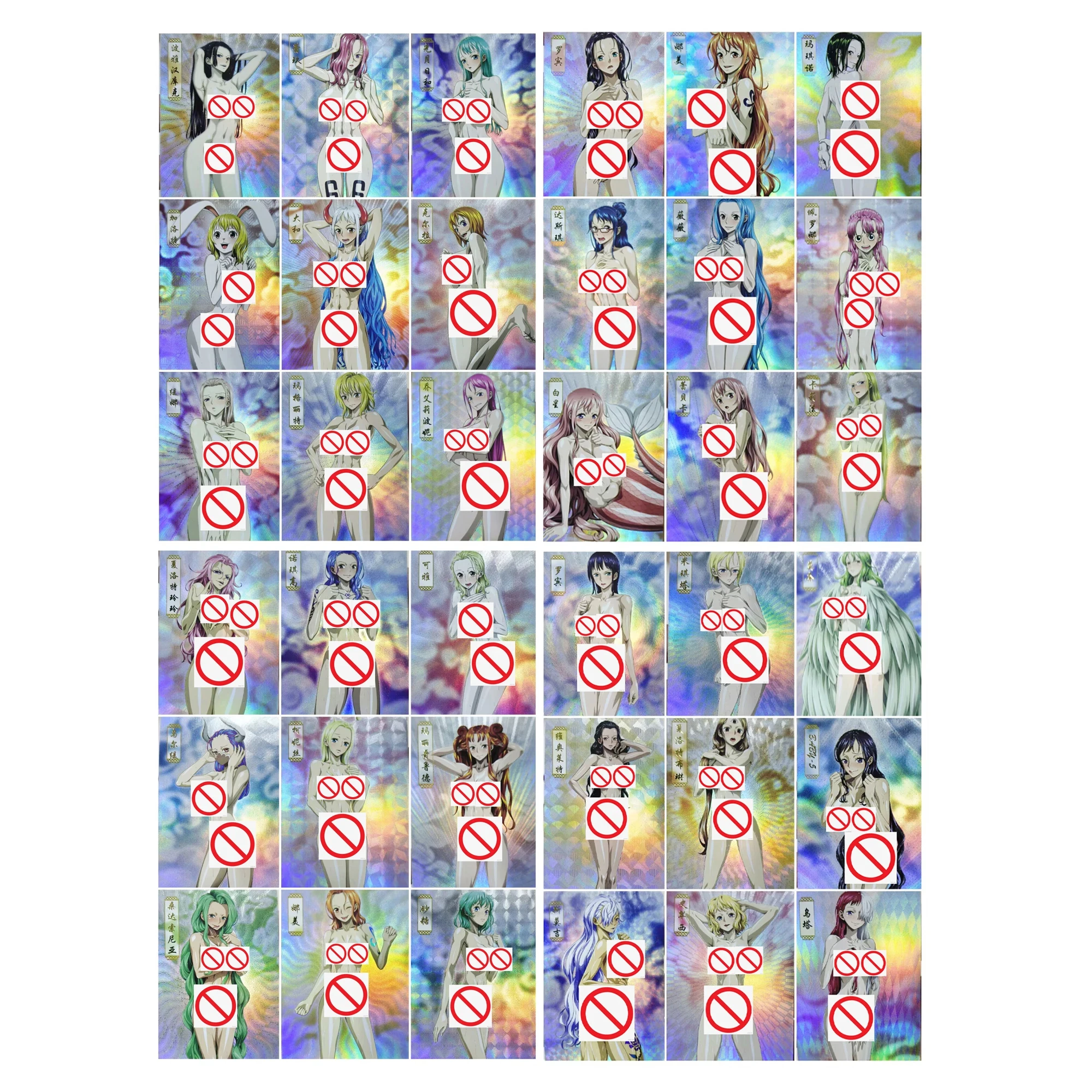 Diy 45Pcs/set One Piece OPCG Female Character Hancock Nami Collection Card Chest Refraction Color Flash Card Gift Toys