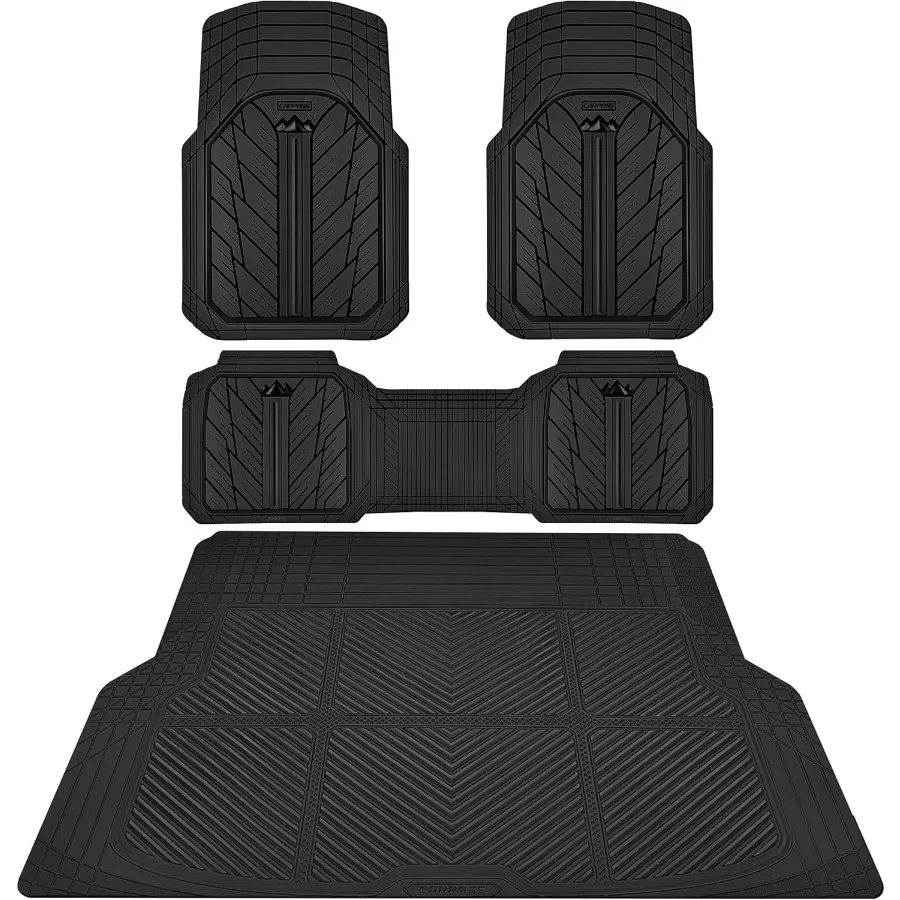 

Floor Mats for Cars ML Size Heavy Duty Rubber Floor Mats with Trunk Cargo Liner Universal Trimto Fit Automotive Floor mats for