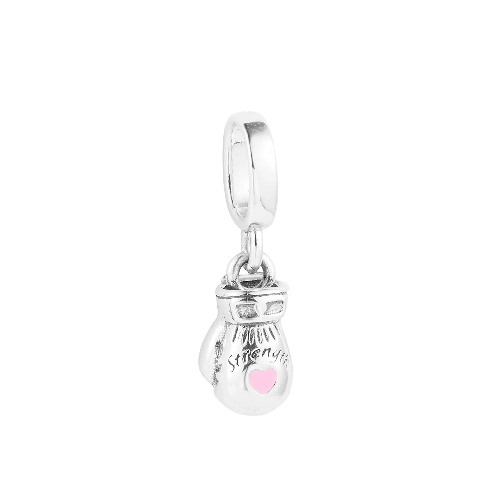 

Boxing Glove Dangle Charm New In Charms silver 925 Original Keychains Flower Knows 925 Sterling Silver Bracelet For Women