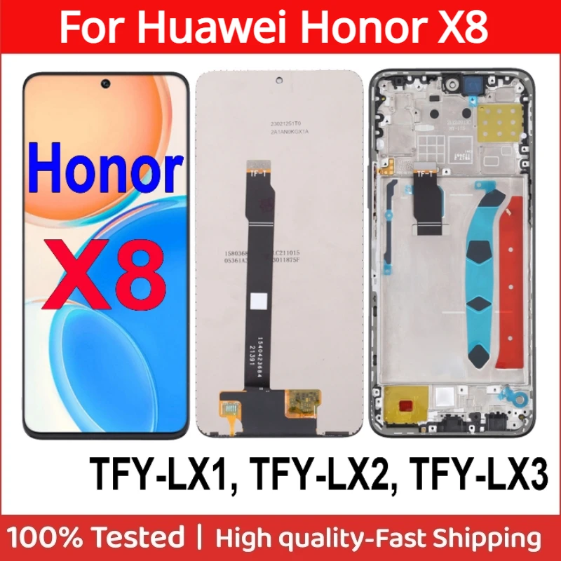 

6,7 "IPS для Huawei Honor X8 5G VNE-N41 TFY-LX1 TFY-LX2 TFY-LX3 ЖК-дисплей с сенсорным экраном и дигитайзером в сборе