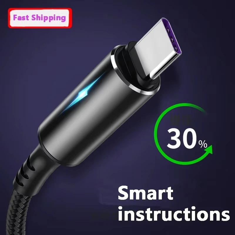 Micro USB Cable 5A LED Fast Charging Micro Data Cord For Huawei Samsung Xiaomi Android Mobile Phone USB Type C Charger Cables