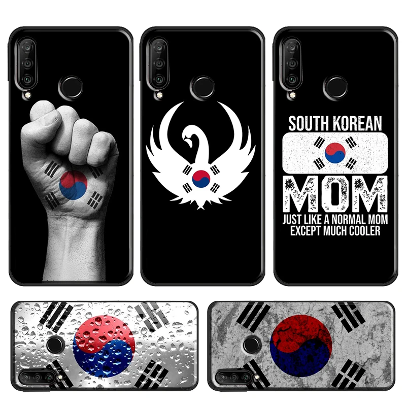 South Korea Flag Case For Huawei P30 Lite P40 P20 Pro P Smart Z 2019 Mate 20 Lite Nova 5T Honor 50 10i 8X 9X