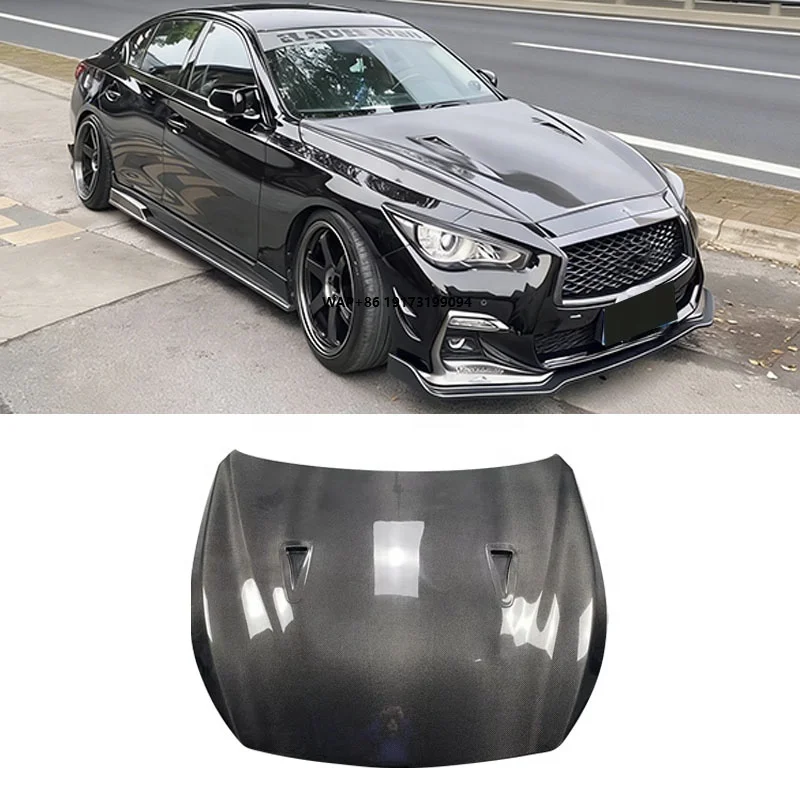 

GTR Style Carbon Fiber Hood for Q50 Q50l 2013-2022 Engine Cover Bonnet Car Auto Parts Body Kit