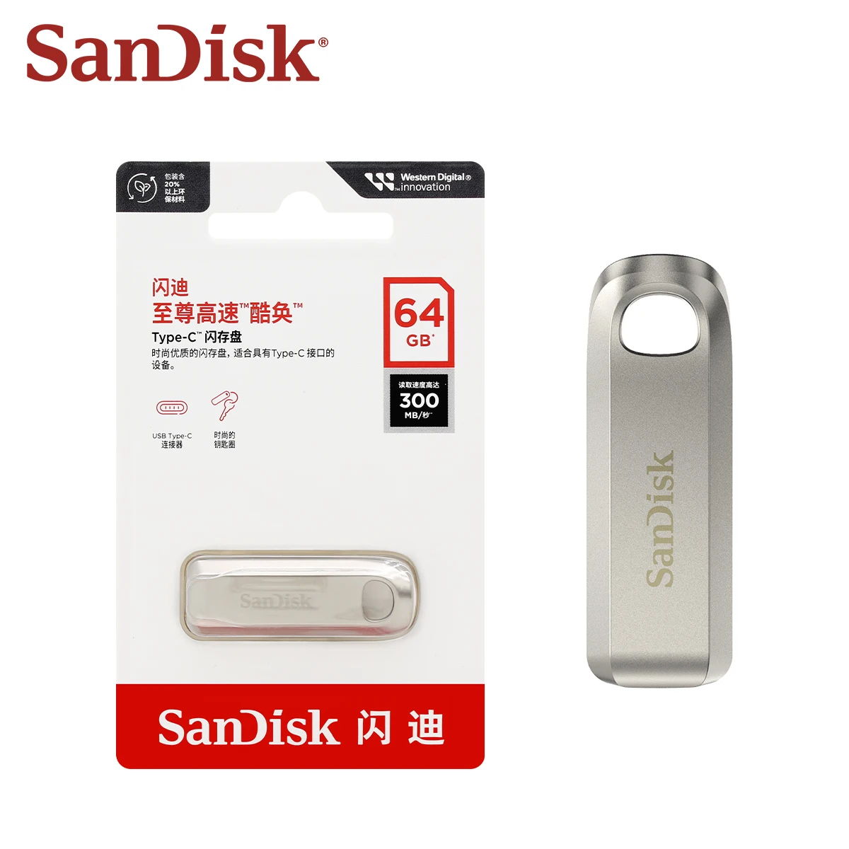 SanDisk-Clé USB 3.2 CZ75 Gen1 Type-C, 64 Go, 128 Go, 256 Go, lecteur de stylo, lecture 400, clé USB MBumentale pour téléphone intelligent, ordinateur de bureau