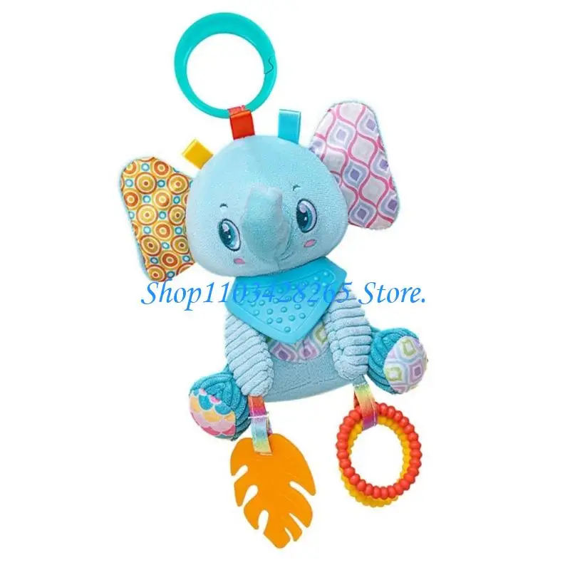 لعبة حسية تنموية لمقاعد السيارة لعربات الأطفال دمية على شكل حيوان من القطيفة مع مؤثرات صوتية وخطوبة بصرية G2TE #4