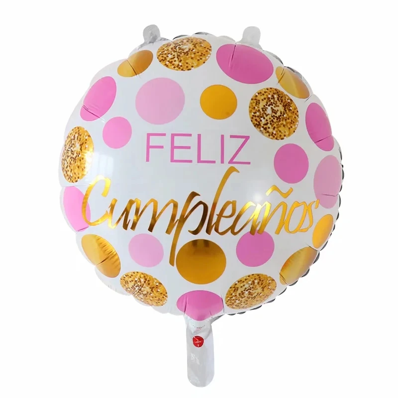 50pcs 18inch Feliz Cumpleanos Spanish Foil Balloons Colorful Happy Birthday Helium Air Globos Birthday Party Decoration Supplies