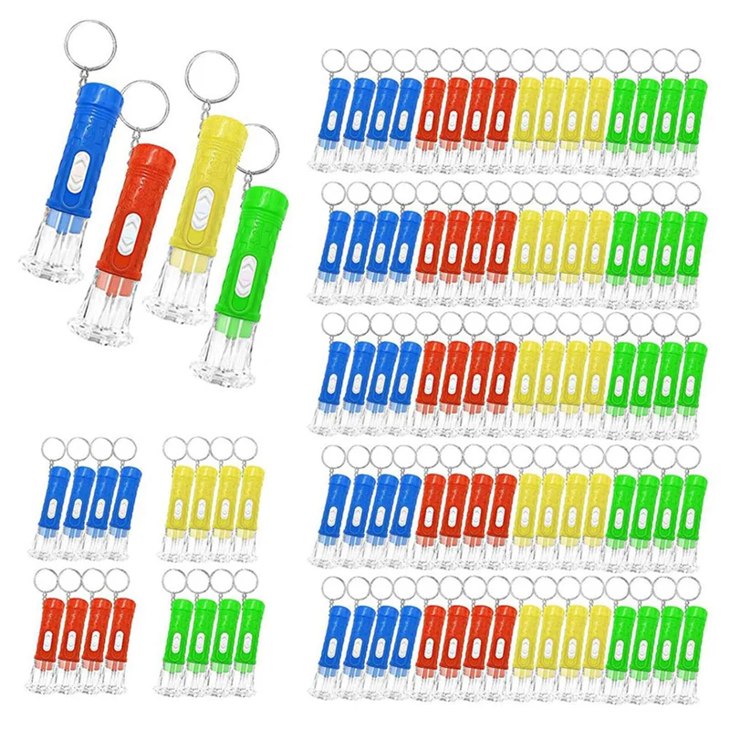 A14M 200 ชิ้น Mini พวงกุญแจไฟฉายจํานวนมาก Mini พวงกุญแจ Led ไฟฉายขนาดเล็กสําหรับเด็กผู้ใหญ่เดินป่าตั้งแคมป์ Stuffers บ้าน