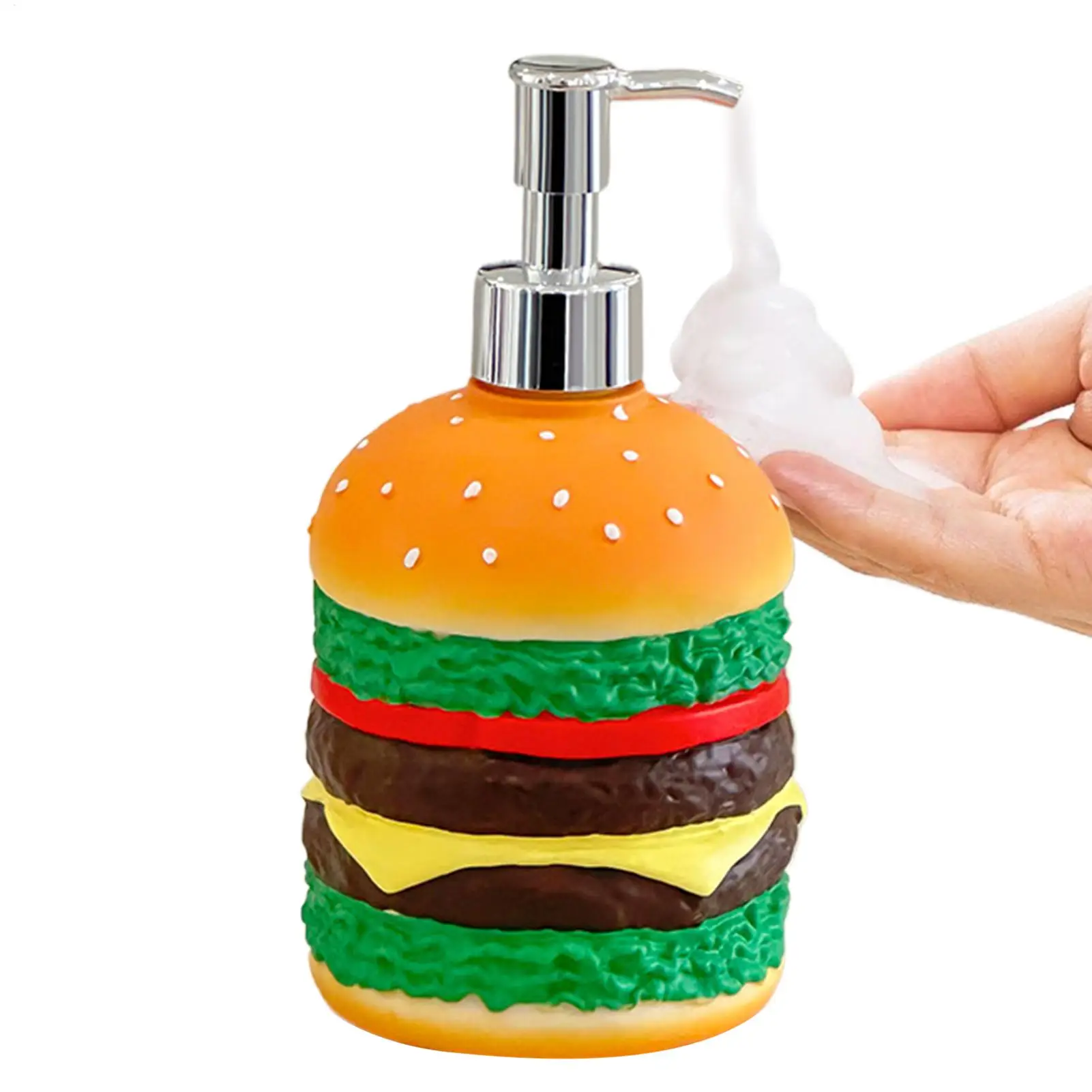 

Cute hamburger shaped push button soap dispenser Hamburger Dish Soap Dispenser home accessory for Conditioner Shower Shampoo Han