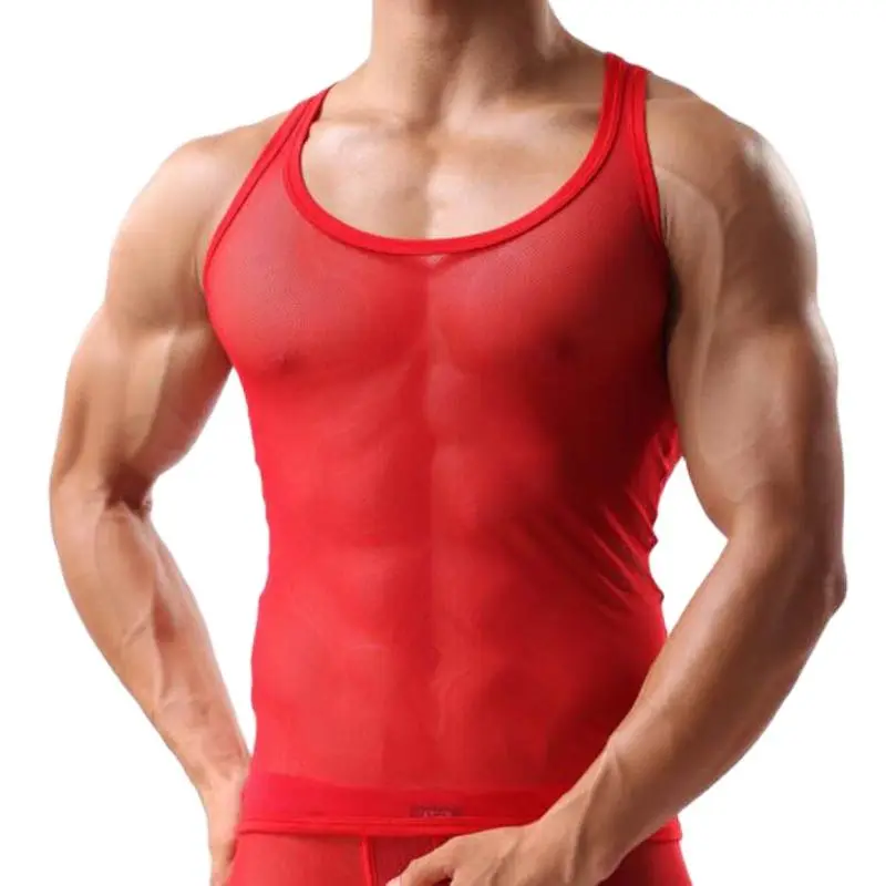 Men T-shirt Wrestling Mesh Sexy Breathable Singlet Men Shirts For Men Undershirts Gay Body Hombre Roupas Masculinas Solid