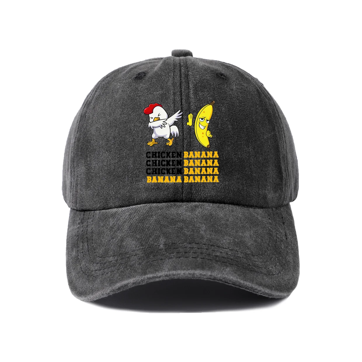 Chicken Banana Chicken Banana Graphic Vintage Washed Baseball Cap, Adjustable Unisex Dad Hat, Weekend Gift