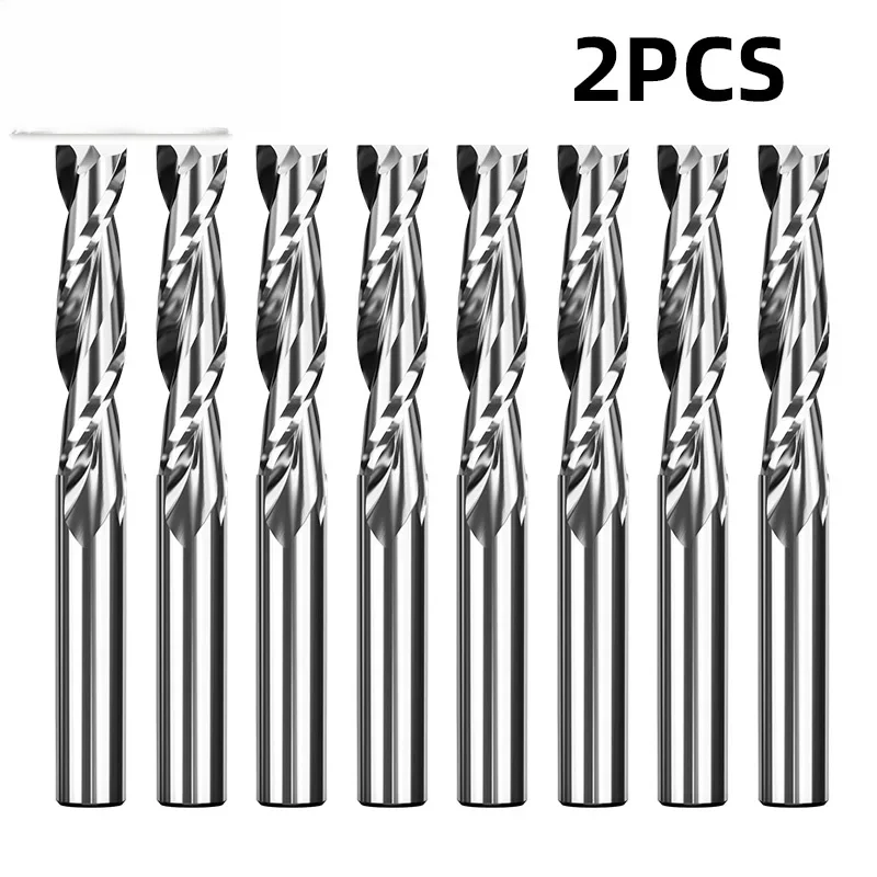

2PCS Milling Cutter 2 Flute Straight Shank Router Bit 4 6 8 20mm Tools End Mill for Aluminum Stainless Metaltool parts