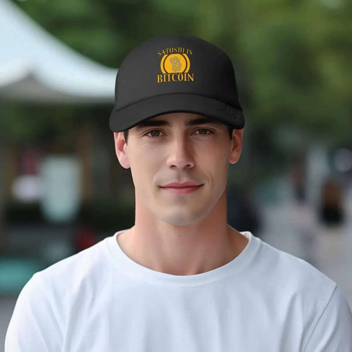 Satoshi Is Bitcoin Logo Colors شبكة قبعات البيسبول Snapback قبعات البيسبول الموضة تنفس عادية Casquette في الهواء الطلق للجنسين