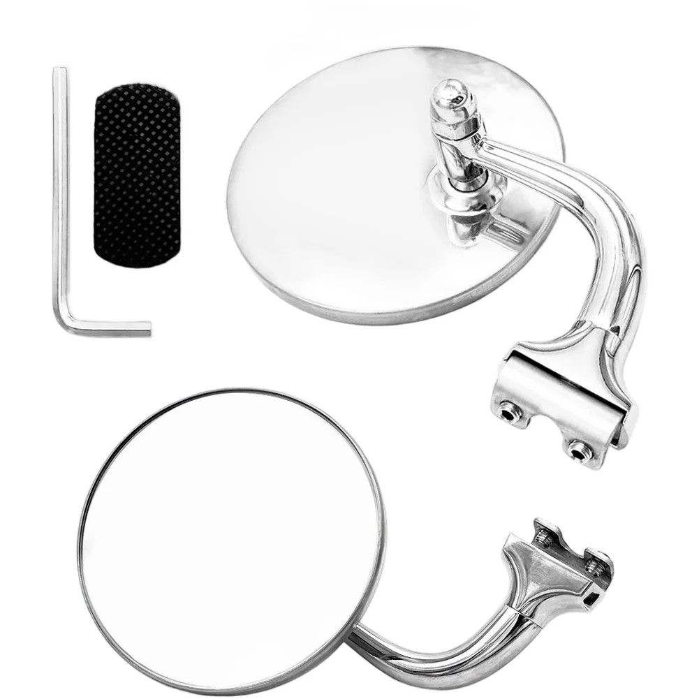 

Retro Car Silver \Round \Side \Mirror Stainless \Steel Front Rear Rearview Mirror For Classic Cars Auto Exterior Accessories