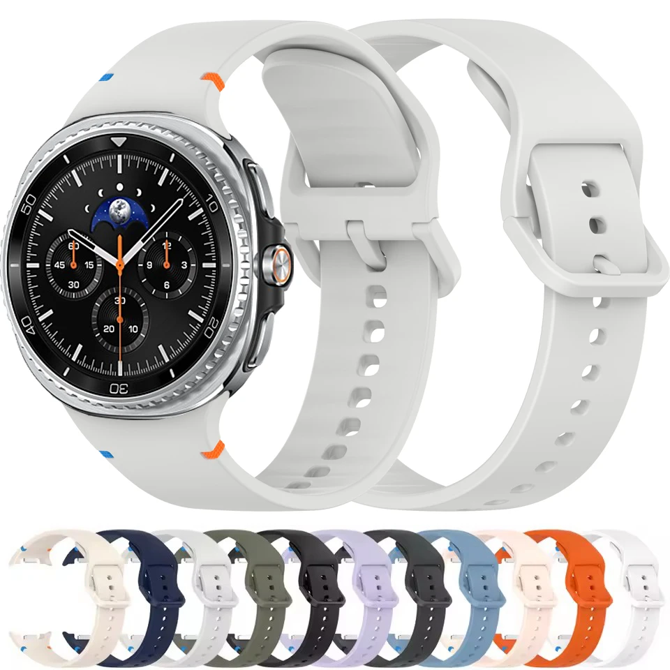 삼성 갤럭시 워치 8 44mm 40mm용 스포츠 실리콘 스트랩, 삼성 워치 8 클래식 액세서리용 퀵핏 손목 밴드