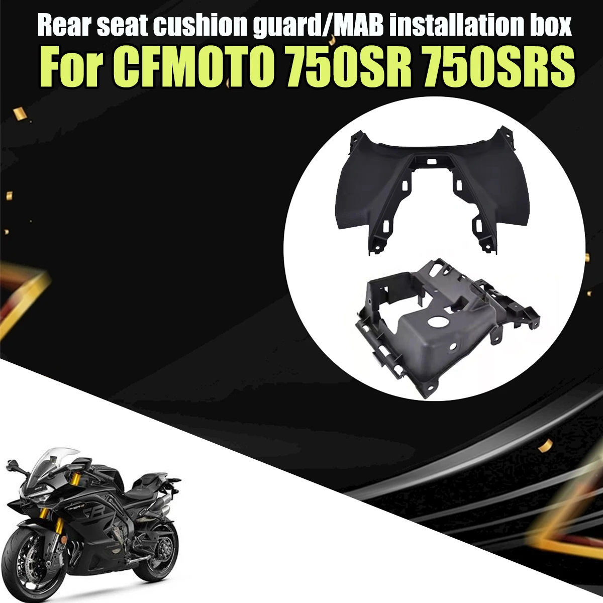Cojín para asiento trasero de motocicleta, placa protectora frontal, caja de instalación MAB, accesorios compatibles con CFMOTO 750SR 750SRS 750 SRS