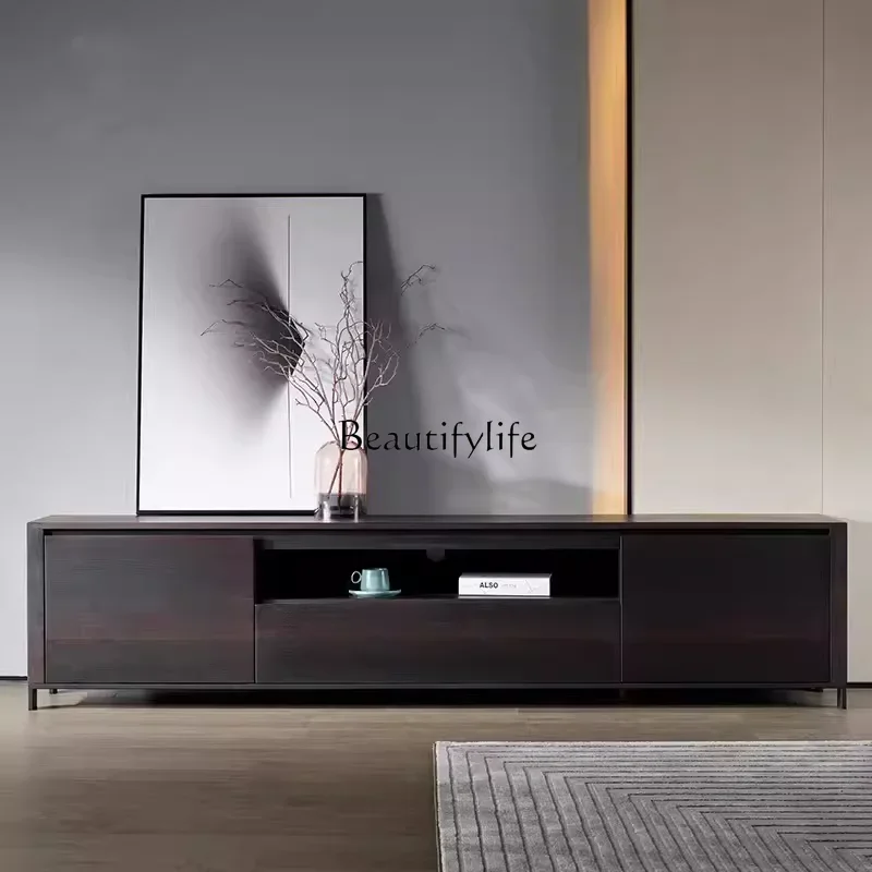 

LD6Italian minimalist smoked floor TV cabinet household small apartment