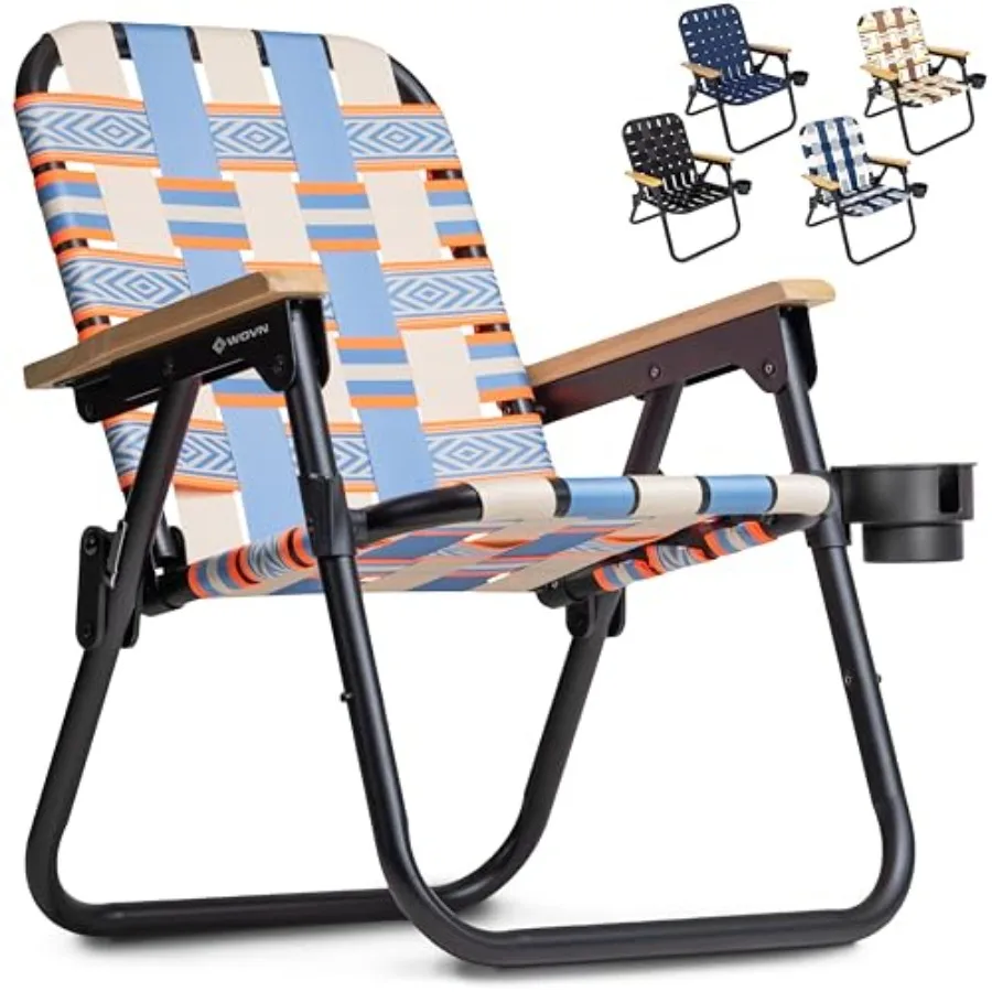 

Beach backpack chair for outdoor camping use, woven polyester fabric, navy blue, ultra-lightweight and folds into compact carry