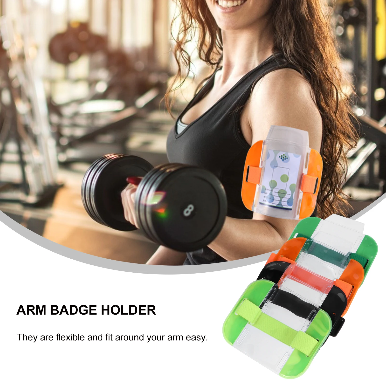 

4pcs Adjustable Arm Badge Holders Strong Plastic Protective Cover Larger Arm Size Worker Household Event