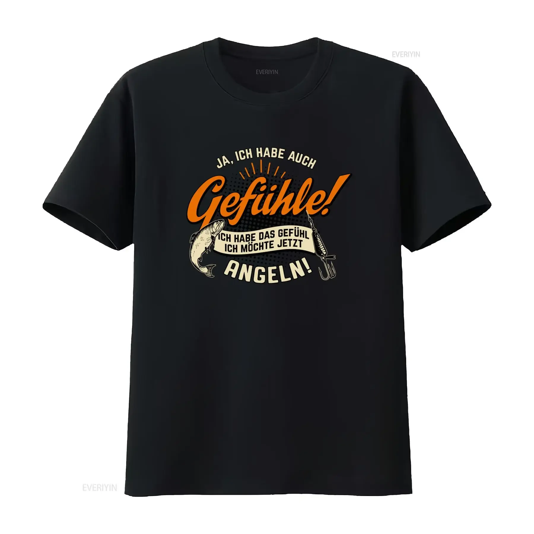Angler Fishing Feel T-Shirt für Herren mit lustigen Sprüchen: Ich habe das Gefühl, jetzt Angeln zu wollen, Vintage Washed Unisex