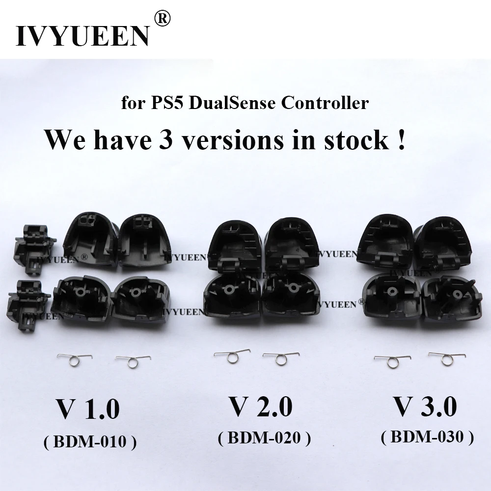 IVYUEEN 10 مجموعات لوحدة تحكم DualSense PS5 R2 L2 R1 L1 زنبركات زر الزناد لجزء إصلاح PlayStation 5 BDM 010 020 030