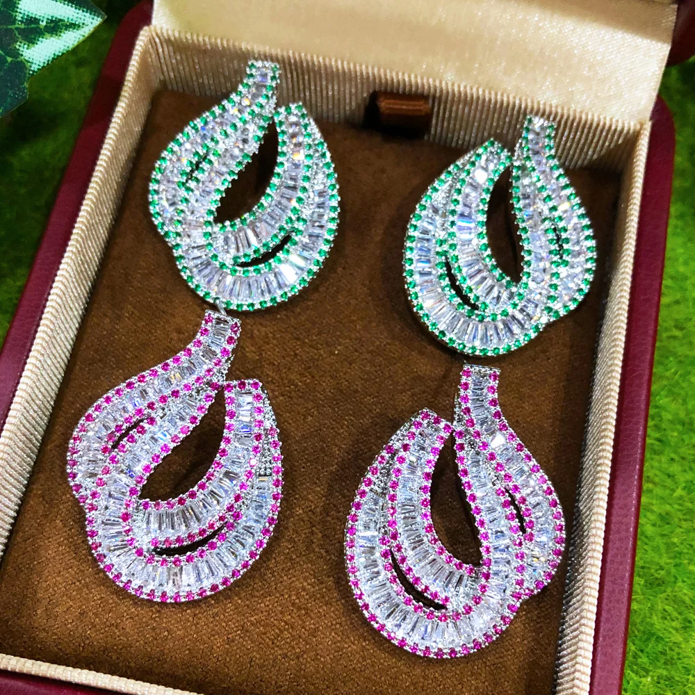 

Missvikki New Multicolor Flower Booms Earrings For Women Wedding Party Indian Dubai Bridal Jewelry Gift boucle d'oreille femme