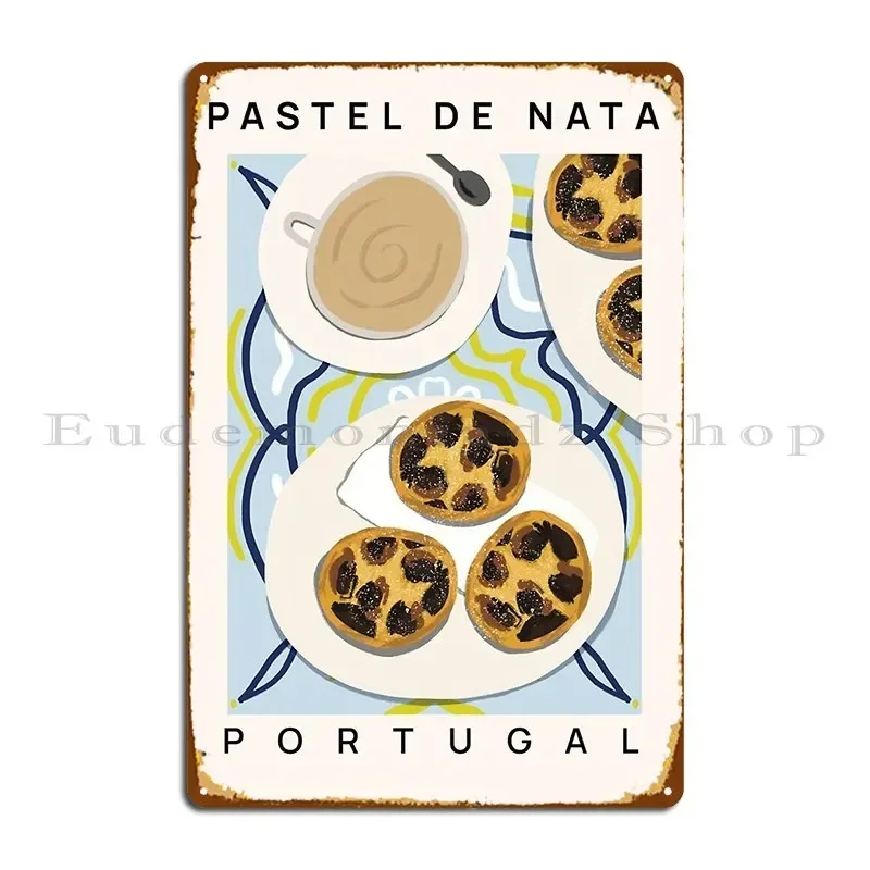 Pastel De Nata Portuguese Tart Portuguese Pastry Portuguese Metal Sign Cinema Wall Plaque Designer Wall Cave Tin Sign Poster