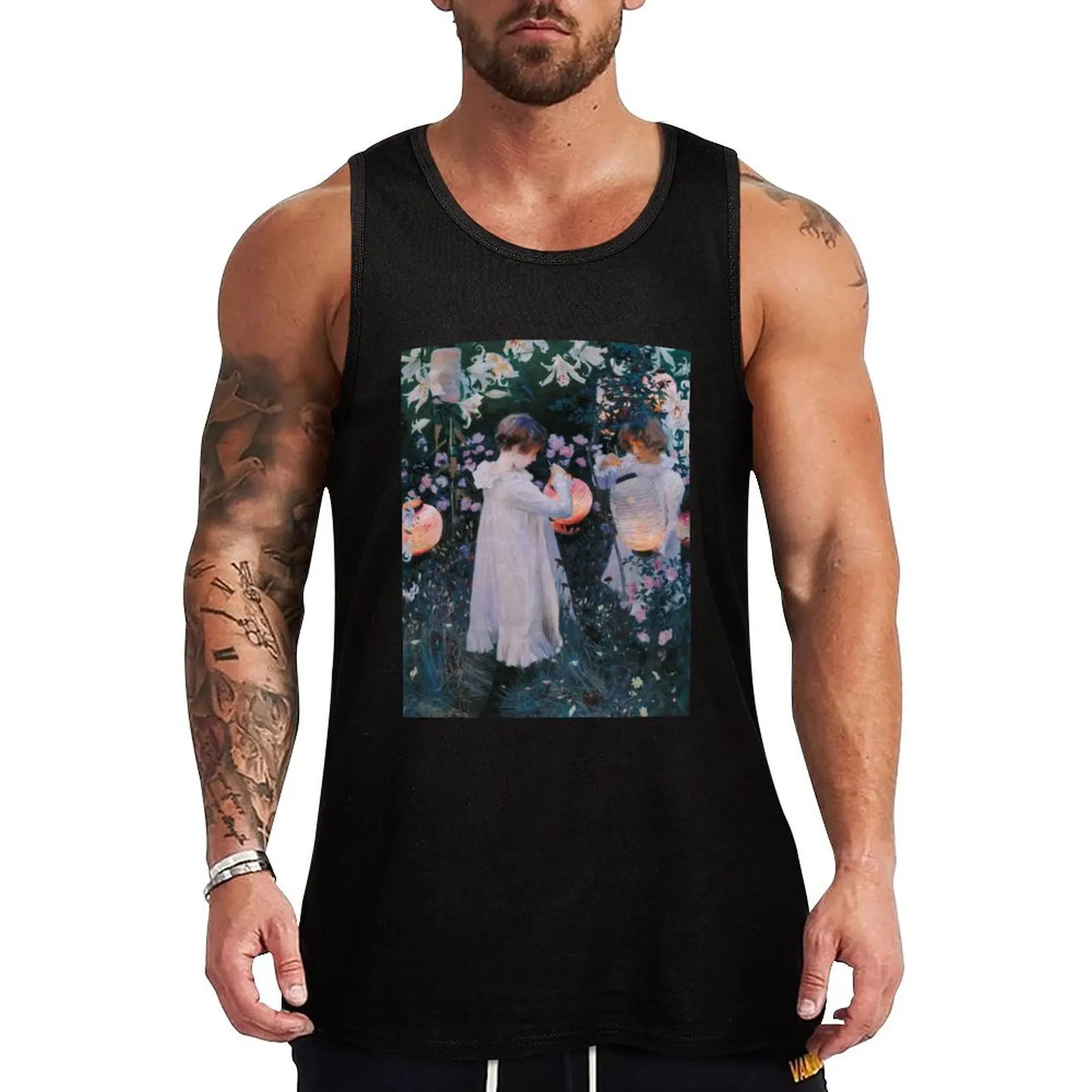 

John Singer Sargent - Carnation, Lily, Lily, Rose Tank Top Text Print Tank Top Letter Graphic Casual Sleeveless